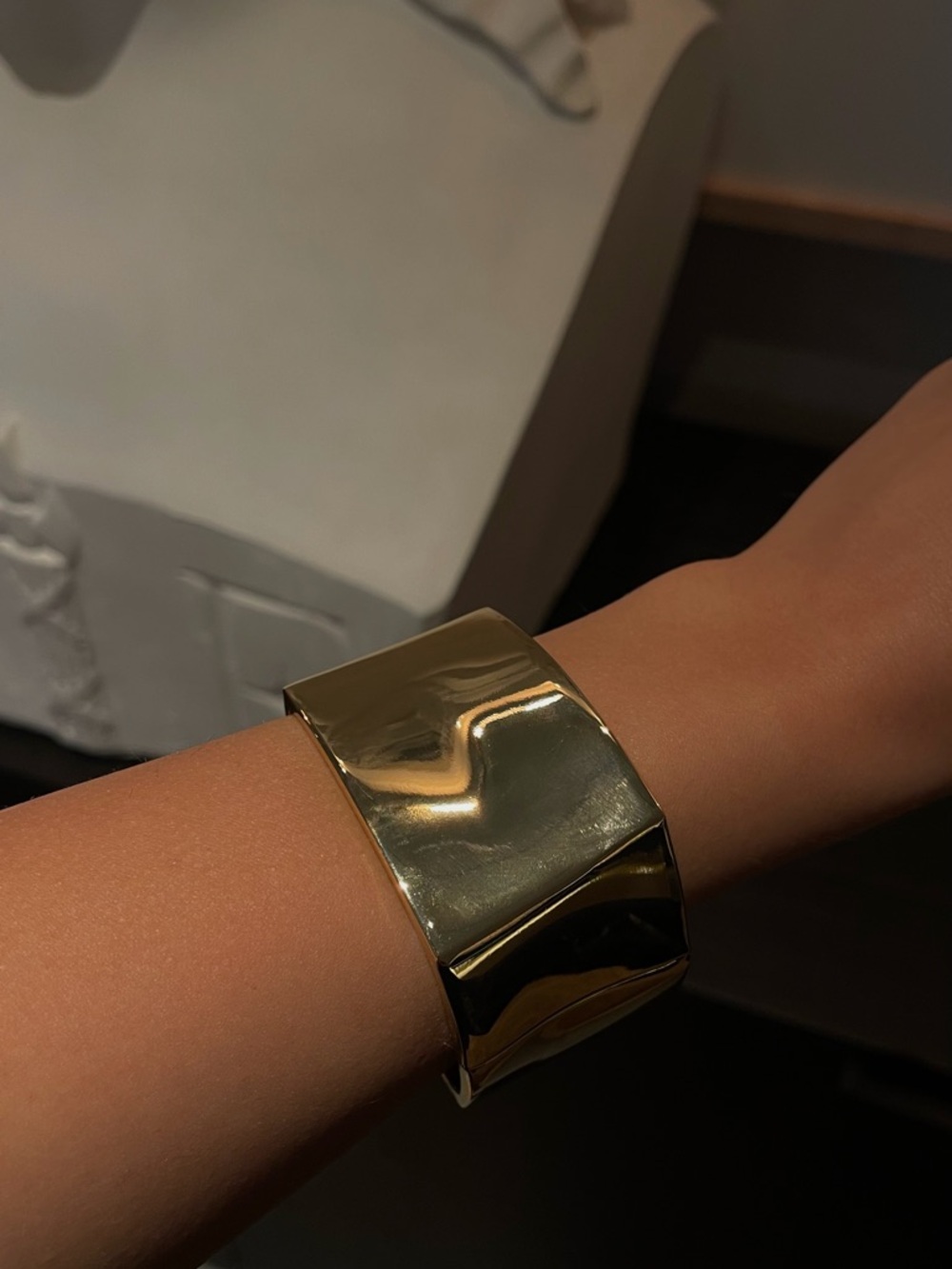 Wide Gold Cuff Bracelet